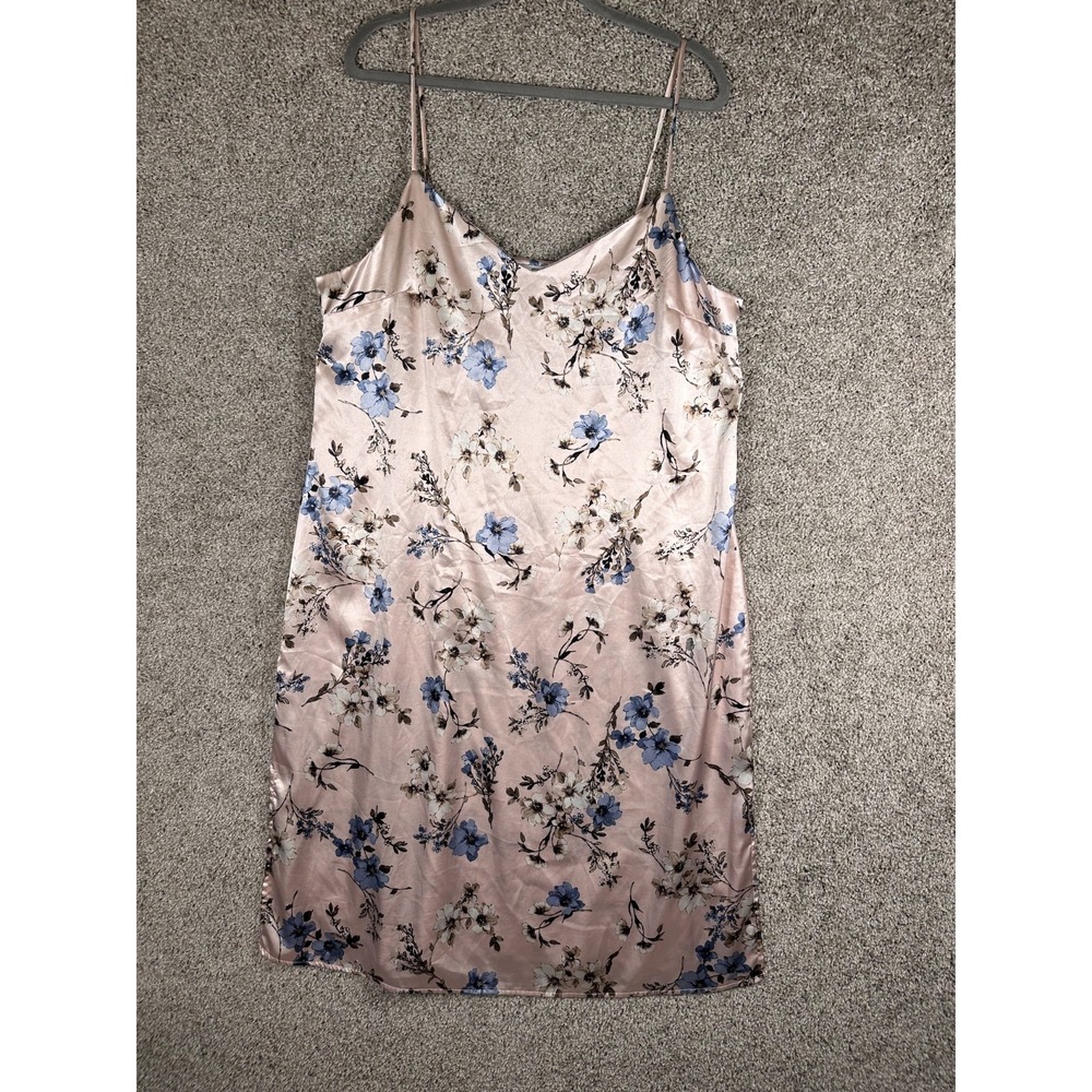 Emma And Michele Floral Slip Night Dress Size XL Pink Blue‎ Sleeveless Romantic